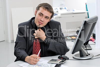 Businessman in office