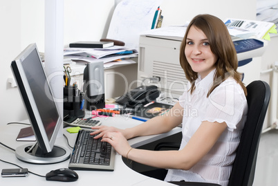 Businesswoman with computer