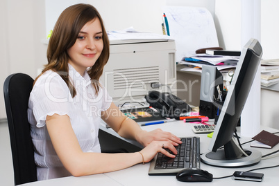 Businesswoman with computer