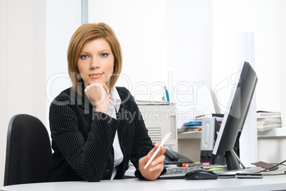 Businesswoman with computer