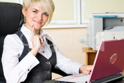 Businesswoman with laptop