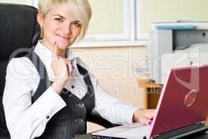 Businesswoman with laptop