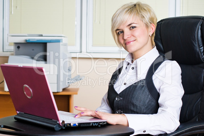 Businesswoman with laptop