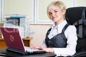 Businesswoman with laptop