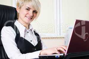 Businesswoman with laptop