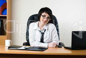 Business woman with laptop