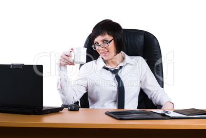 Business woman with laptop