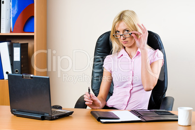 Business woman with laptop