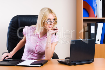 Business woman with laptop