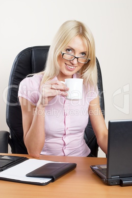 Business woman with laptop