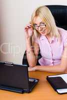Businesswoman with laptop