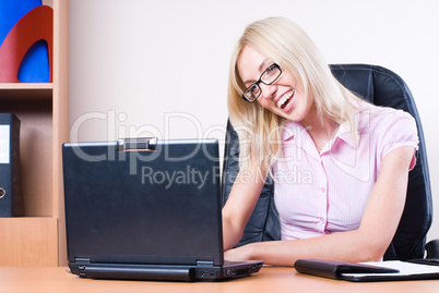 Businesswoman with laptop