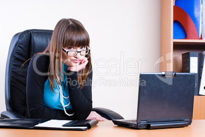 Business woman with laptop