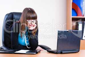 Business woman with laptop