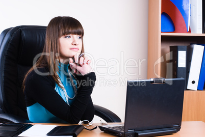 Business woman with laptop