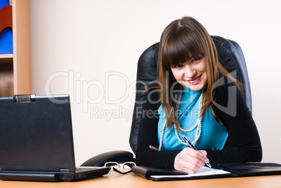 Business woman with laptop