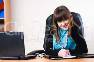 Business woman with laptop