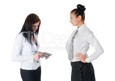 Boss and secretary communicating