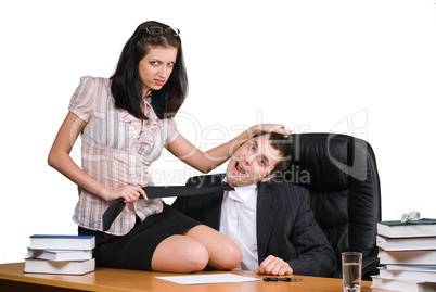 Boss and him secretary