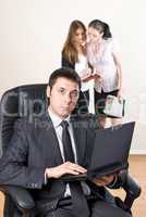 Businessman with laptop