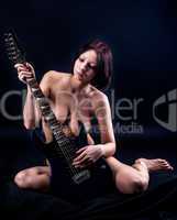sexy woman with guitar