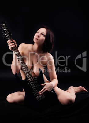 sexy woman with guitar