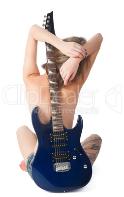 beautiful woman with guitar