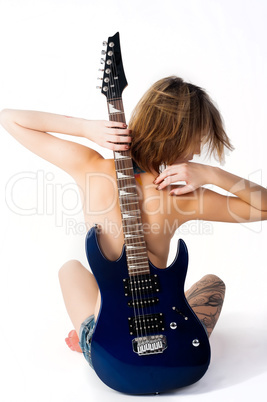 beautiful woman with guitar