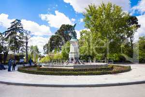 Fountain of Fallen Angel (Fuente del Angel Caido) on Retiro Park