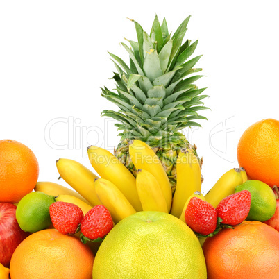 fruit set isolated on a white background