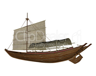 Sampan boat - 3D render