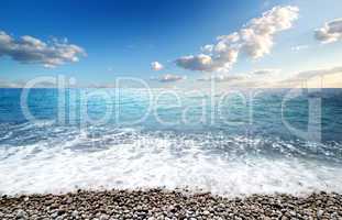 Sea and pebble beach
