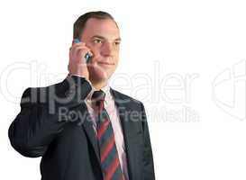 Businessmann ist am telefonieren