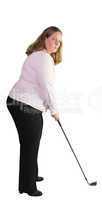Businessfrau spielt Golf
