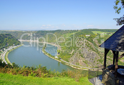 Beautiful Rhine Panorama at the Loreley Rock