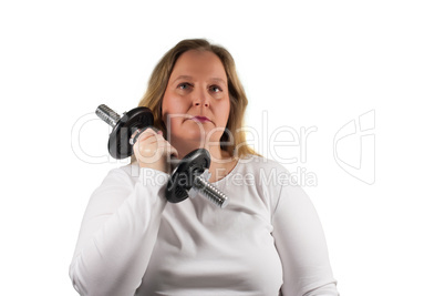 Frau beim Gewichtheben