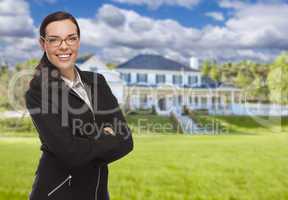 Mixed Race Woman in Front of Residential House