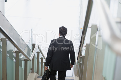 Indian businessman descending steps