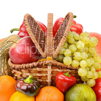 vegetables and fruits in a basket