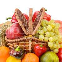 vegetables and fruits in a basket