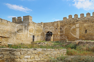 the ruins of a medieval fortress