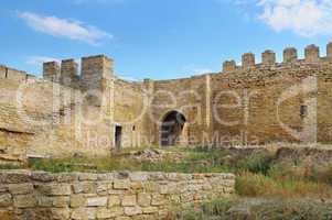 the ruins of a medieval fortress