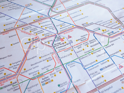 Tube map of Berlin underground aka Ubahn