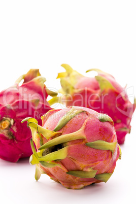 Close-up On Three Whole Strawberry Pears