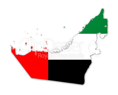 Map and flag of United Arab Emirates