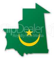 Map and flag of Mauritania