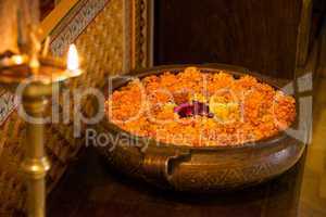Bowl of marigolds