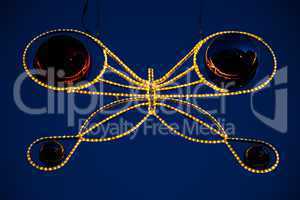 Christmas lights and baubles in butterfly shape