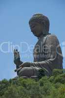 Close-up of Big Buddha statue in profile