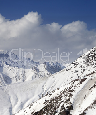 Off-piste slope in little snow year